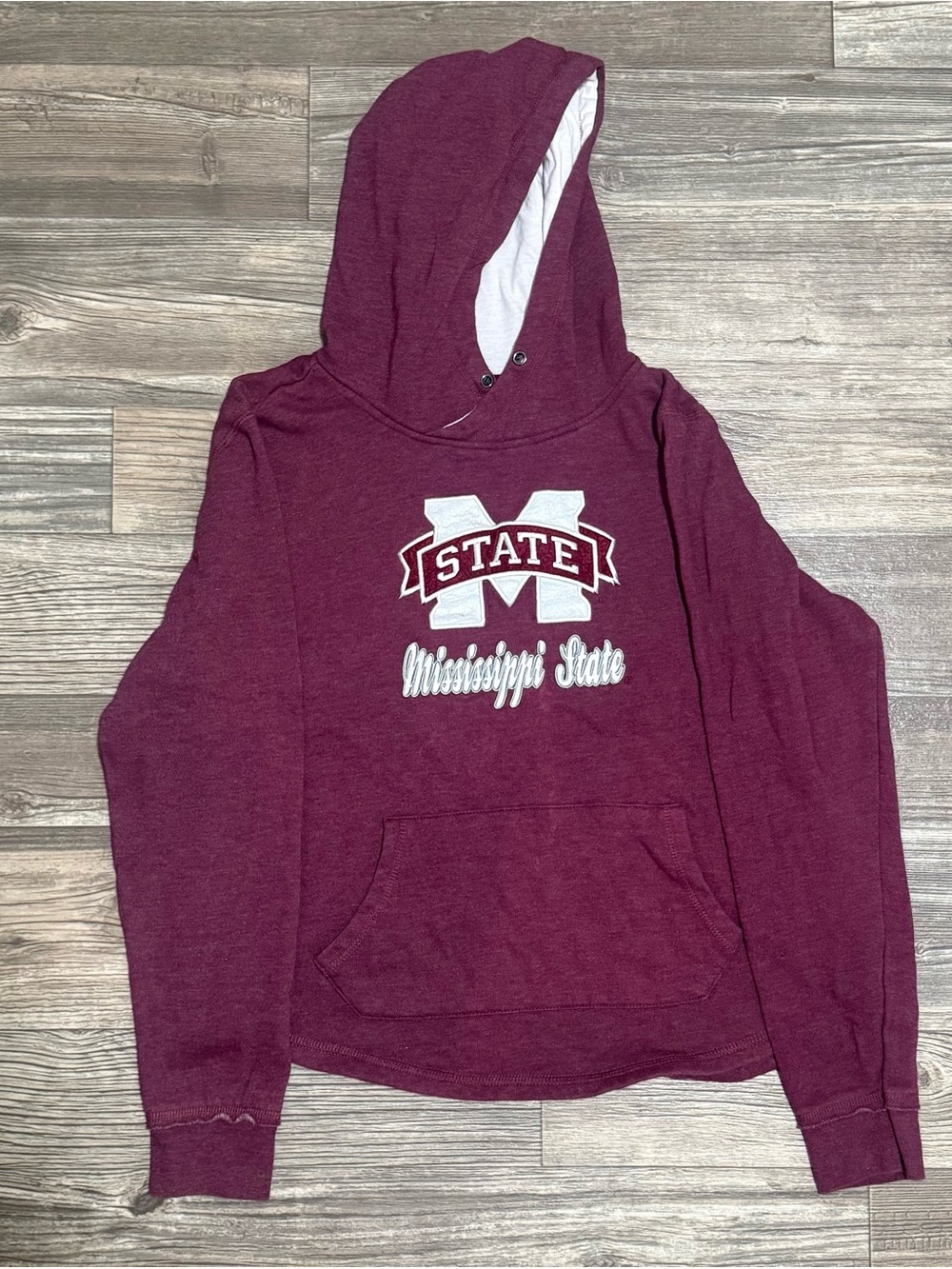 Colosseum Mississippi State Bulldogs Maroon White Big Logo Pullover Hoodie L
